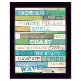 "Ocean Rules" By Marla Rae, Printed Wall Art, Ready To Hang Framed Poster, Black Frame