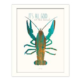 "It's All Good at the Beach" By Marla Rae, Printed Wall Art, Ready To Hang Framed Poster, White Frame