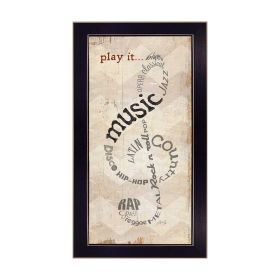 "Play It" By Marla Rae, Printed Wall Art, Ready To Hang Framed Poster, Black Frame