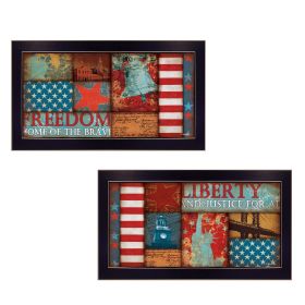 "Liberty and Freedom Collection" 2-Piece Vignette By Marla Rae, Printed Wall Art, Ready To Hang Framed Poster, Black Frame