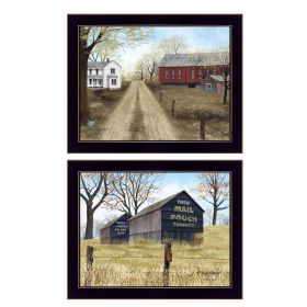 "Scenic Country Collection" 2-Piece Vignette By Billy Jacobs, Printed Wall Art, Ready To Hang Framed Poster, Black Frame