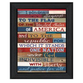 "Pledge of Allegiance" By Marla Rae, Printed Wall Art, Ready To Hang Framed Poster, Black Frame