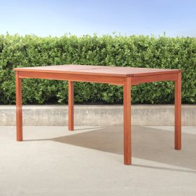 Caladesi Reddish Brown Rectangular Coastal Wood Patio Dining Table for 6 Seaters