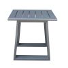 Outdoor Indoor Aluminum Square End Table/Side Table, Powdered Pewter