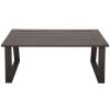 Colorado Outdoor Patio Furniture - Brown Cast Aluminum Modern Rectangular Coffee Table