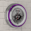 Neon Wall Clock-Jeep Black Mountain Double Rung Analog Clock with Pull Chain-Pub, Garage, or Man Cave Accessories (Purple)