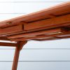 Carlton Reddish Brown Tropical Wood Patio Dining Table with Folding Extension