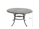 All-Weather and Durable 52" Round Cast Aluminum Round Dining Table with Umbrella Hole