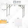 4FT Portable Plastic Folding Table,White
