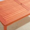 Caladesi Reddish Brown Rectangular Coastal Wood Patio Dining Table for 6 Seaters