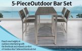 All aluminum bar counter and bar chair set for Patio Garden Outdoor