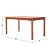 Caladesi Reddish Brown Rectangular Coastal Wood Patio Dining Table for 6 Seaters
