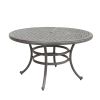All-Weather and Durable 52" Round Cast Aluminum Round Dining Table with Umbrella Hole