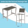 All aluminum bar counter and bar chair set for Patio Garden Outdoor