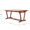 Carlton Reddish Brown Tropical Wood Patio Dining Table with Folding Extension