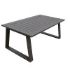 Colorado Outdoor Patio Furniture - Brown Cast Aluminum Modern Rectangular Coffee Table