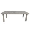 Balcones Outdoor Furniture, Wicker Rectangular Dining Table, Gray