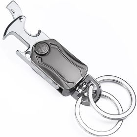 3 In 1 Fidget Spinner Keychain With Pocket Knife Keychain Pendant Beer Bottle Opener (Color: With knife gyro pp bag)