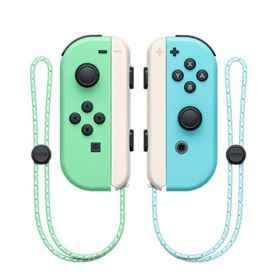 Wireless Switch Controller Joys Con Gamepad For Switch Control With Straps Dual Vibration Joysticks For Switch Joypad (Bundle: With 2 Straps, Color: Animal Crossing)