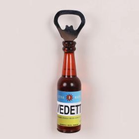 1pc Magnetic Beer Bottle Opener - Perfect Housewarming, Birthday, and Men's Gift - Easy to Use and Stylish (Color: Vedett)