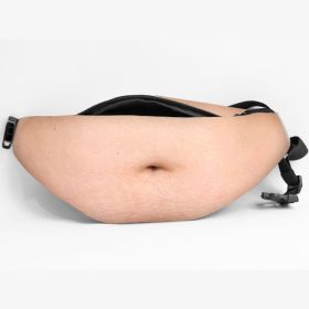 Dad Bag Fake Beer Belly Waist Pack Unisex Fanny Pack White Elephant Gifts Funny Gag Gifts Christmas Holiday Gift (Color: Flesh)