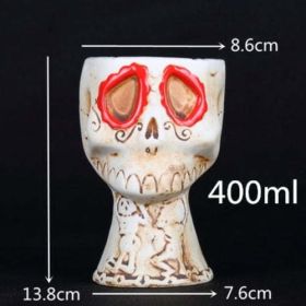 450ml Ceramic Tiki Mug Creative Porcelain Beer Wine Mug Cup Bar Tool - (Color: Burgundy)