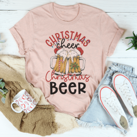 Christmas Beer T-Shirt (Color: Heather Prism Peach)