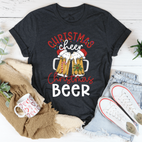 Christmas Beer T-Shirt (Color: Dark Grey Heather)