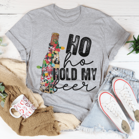 Ho Ho Hold My Beer T-Shirt (Color: Athletic Heather)