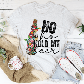 Ho Ho Hold My Beer T-Shirt (Color: Ash)