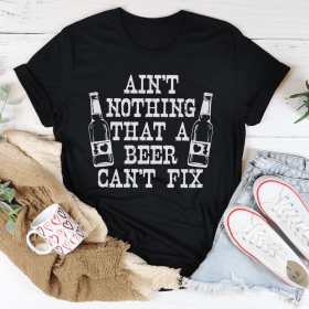 Ain't Nothing That A Beer Can't Fix T-Shirt (Color: Black Heather)
