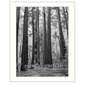 "American Strength" By Trendy Decor4U, Printed Wall Art, Ready To Hang Framed Poster, White Frame (Color: as Pic)