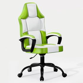 Gaming Chair Office Desk Chair, Wide Computer Chair for Heavy People, E-Sports Video Game Chairs for Adults (Color: Green)